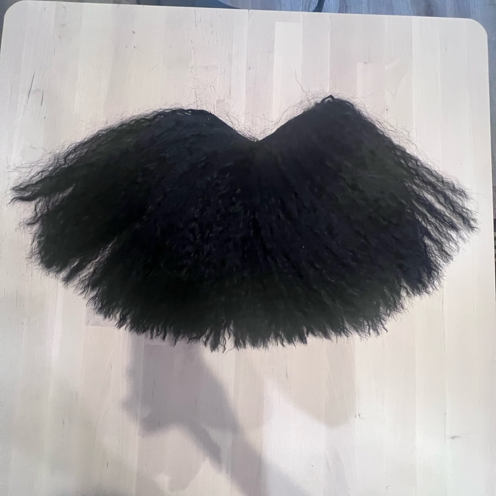 V part wig 21” cap human hair black 10” blunt cut black kinky straight